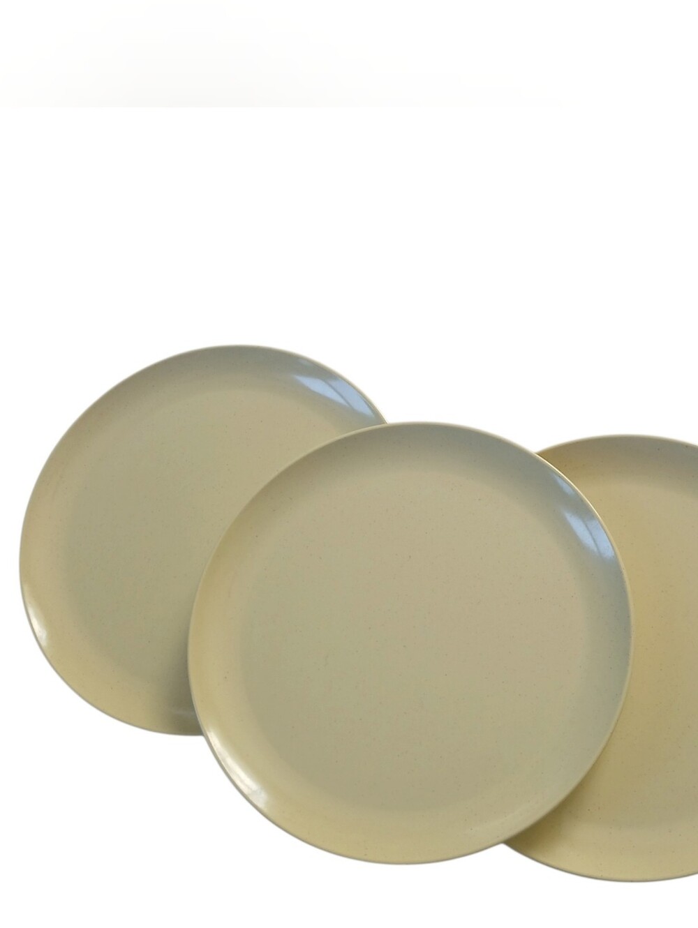 Vintage Mid Century Salad Plates Melmac Atomic Age Kitchen Butter Yellow Set 3